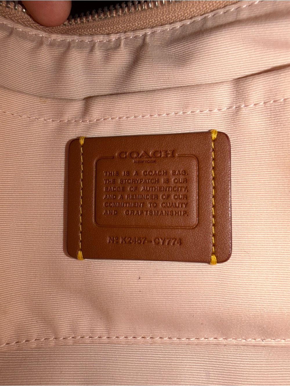Coach Pale Pink Embossed Signature Shoulder Bag - Picture 2 of 2